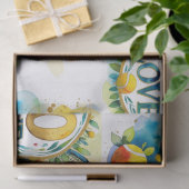 Tennis 60e verjaardag met bal en racket tissuepapier (Geschenk)