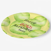 Tennis 60e verjaardag met tennisbal en nummer papieren bordje (Gekanteld)