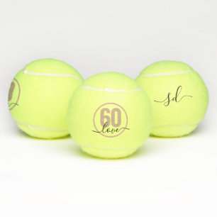 Tennis 60e verjaardag monogrammed Custom Tennisballen