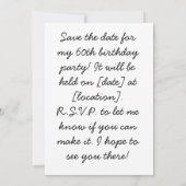 Tennis 60e verjaardag Save the Date Kaart (Achterkant)