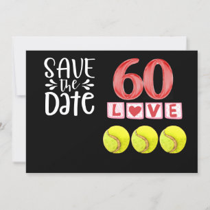 Tennis 60e verjaardag Save the Date Kaart