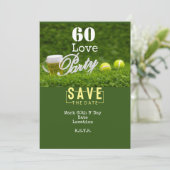 Tennis 60e verjaardag tennisbal en bierfeest kaart (Staand voorkant)