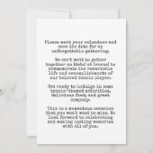 Tennis 60e verjaardag tennisbal en bierfeest kaart (Achterkant)