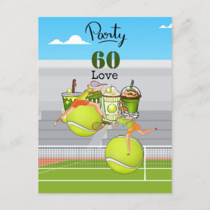 Tennis 60e verjaardag tennisbal liefde briefkaart