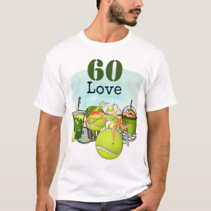 Tennis 60e verjaardag tennisbal liefde t-shirt
