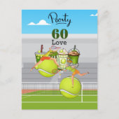 Tennis 60e verjaardag  tennisbal nummer liefde   briefkaart (Voorkant)