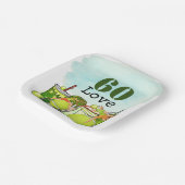 Tennis 60e verjaardag tennisbal nummer liefde pap papieren bordje (Gebogen)