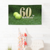 Tennis 60ste verjaardag met nummer zestig en balle spandoek (Insitu)