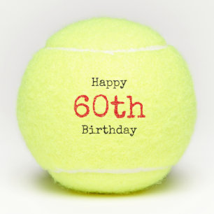 Tennis 60ste verjaardag met tennisbal en nummer tennisballen