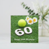 Tennis 60ste verjaardag met tennisbal kaart (Staand voorkant)