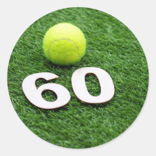 Tennis 60ste verjaardag met tennisbal ronde sticker
