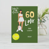 Tennis 60ste verjaardag voor vrouwelijke speler kaart (Staand voorkant)