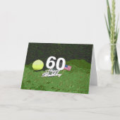 Tennis 60th Birthday card met vlag van Amerika Kaart (Voorkant)