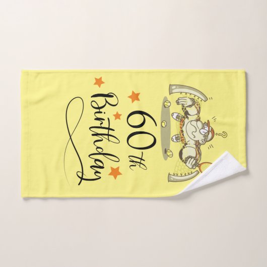 Tennis 60th Birthday grappige cadeaus voor speler Handdoek (Handdoek)