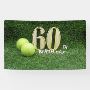 Tennis 60th Birthday met nummer 60 en ballen Spandoek