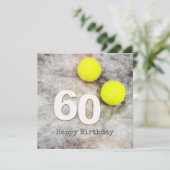 Tennis 60th Birthday met tennisballen (Staand voorkant)