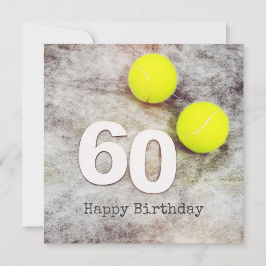 Tennis 60th Birthday met tennisballen (Voorkant)