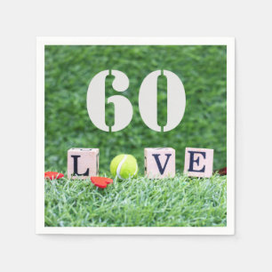 Tennis 60th Birthday tennis ball and number love Servet