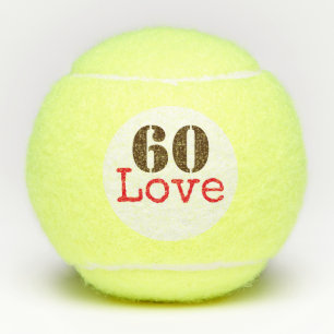 Tennis 60th Birthday tennis ball and number love Tennisballen