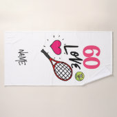 Tennis 60th Birthday voor Tennis Player met LOVE Badhanddoek (Badhanddoek)
