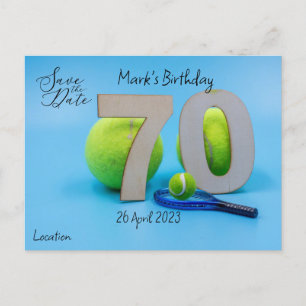 Tennis 70e verjaardag Save the Date uitnodiging