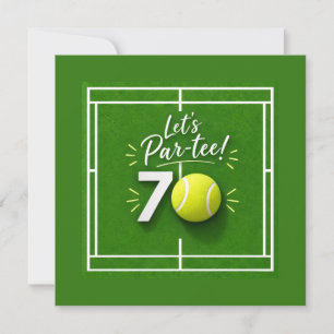Tennis 70e verjaardag tennisbal en nummer kaart
