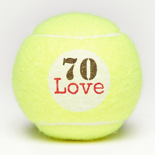 Tennis 70e verjaardag tennisbal en nummerliefde tennisballen (Voorkant)