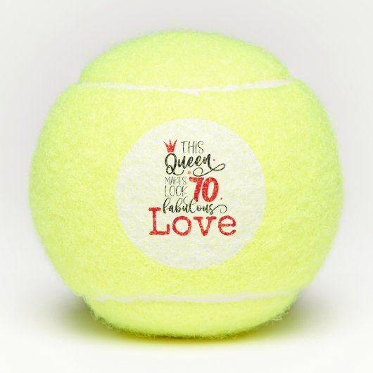 Tennis 70e verjaardag tennisbal en nummerliefde tennisballen (Voorkant)