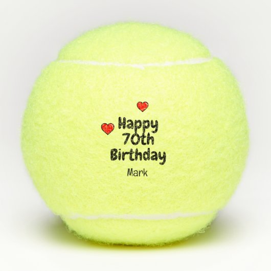 Tennis 70e verjaardag tennisballen (Voorkant)