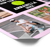 Tennis 7 Fotocollage Roze teamnaam Poster (Hoek)