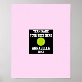 Tennis 7 Fotocollage Roze teamnaam Poster
