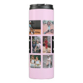 Tennis 7 Fotocollage Roze teamnaam Thermosbeker (Achterkant)