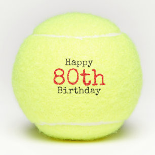 Tennis 80ste verjaardag met tennisbal en nummer tennisballen