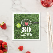 Tennis 80th Birthday tennis ball and number love Servet (Insitu)