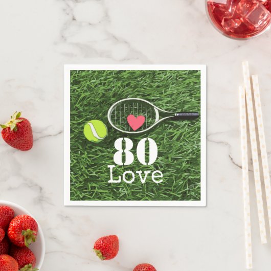 Tennis 80th Birthday tennis ball and number love Servet (Insitu)