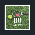 Tennis 80th Birthday tennis ball and number love Servet<br><div class="desc">Tennis 80e verjaardag tennisbal en nummerliefde Napkins</div>