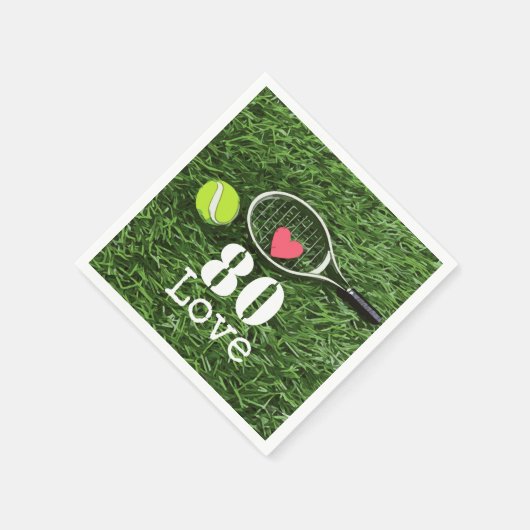 Tennis 80th Birthday tennis ball and number love Servet (Hoek)