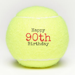 Tennis 90ste verjaardag met tennisbal en nummer tennisballen