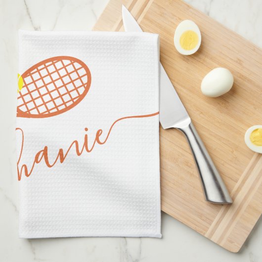 Tennis - Aangepaste scriptnaam voor castratie Theedoek (Quarter Fold)