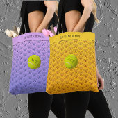 Tennis aangepaste tekst patroon roze blauw tote bag