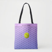 Tennis aangepaste tekst patroon roze blauw tote bag (Voorkant)