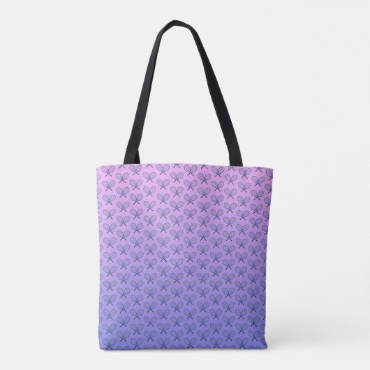 Tennis aangepaste tekst patroon roze blauw tote bag (Achterkant)