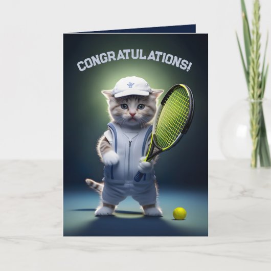 Tennis Aas Kitten Bedankkaart (Voorkant)