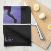 Tennis Abstract Paars en zwarte keukenhanddoeken (Quarter Fold)