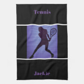 Tennis Abstract Paars en zwarte keukenhanddoeken (Verticaal)