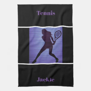 Tennis Abstract Paars en zwarte keukenhanddoeken