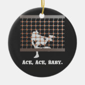 Tennis Ace Ace Baby tennisspeler op het net Keramisch Ornament (Voorkant)