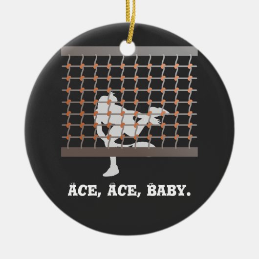 Tennis Ace Ace Baby tennisspeler op het net Keramisch Ornament (Voorkant)