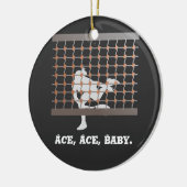 Tennis Ace Ace Baby tennisspeler op het net Keramisch Ornament (Links)