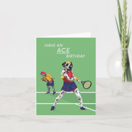 Tennis Ace Dotty Dog Birthday Kaart